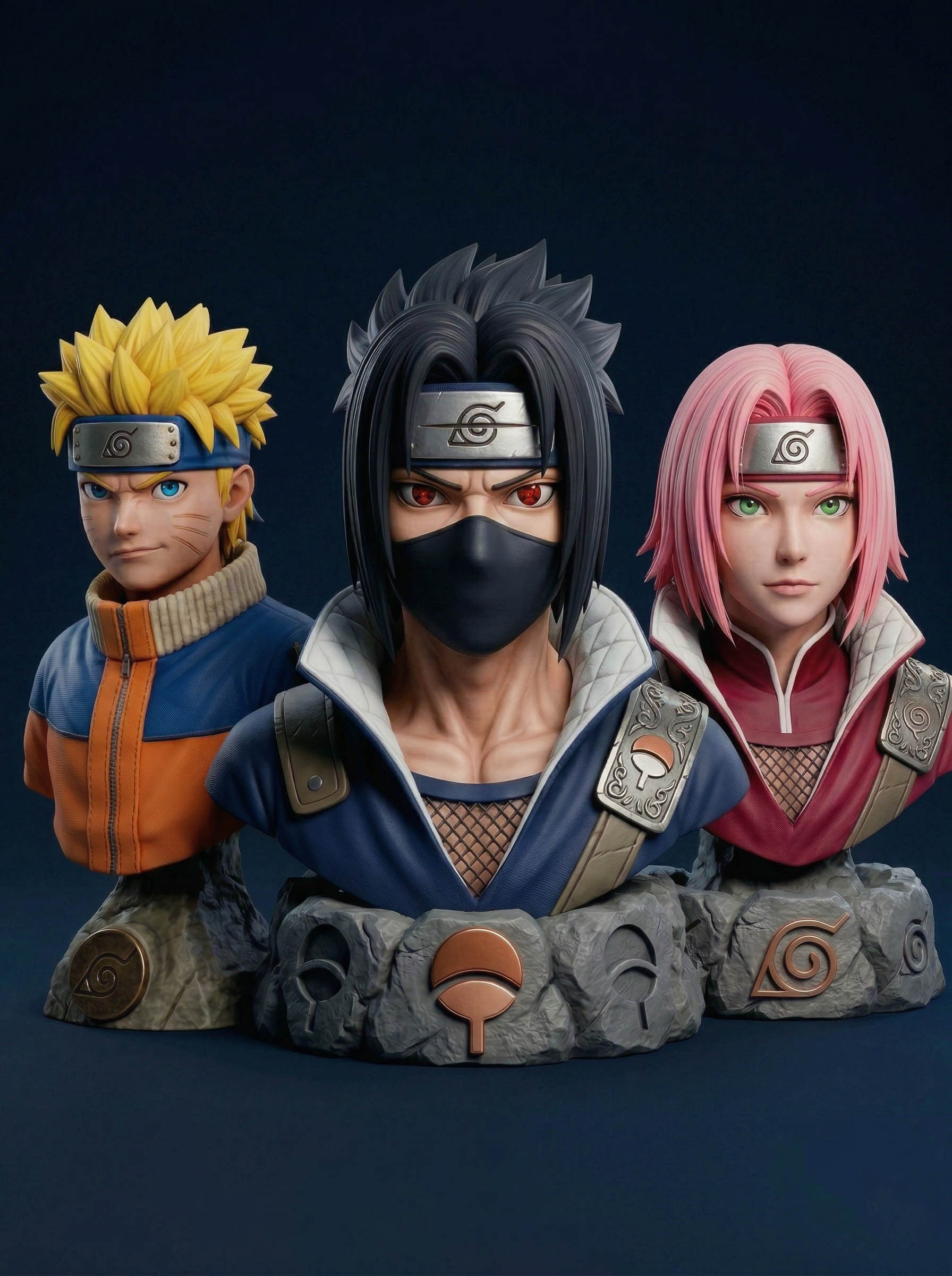 Bust Set (Naruto, Sasuke & Sakura) – STL