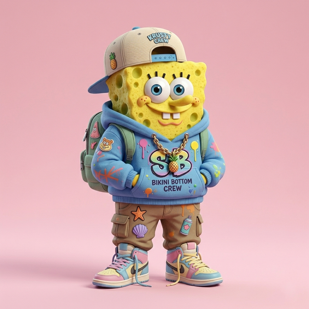 Urban Streetwear SpongeBob Figure – STL